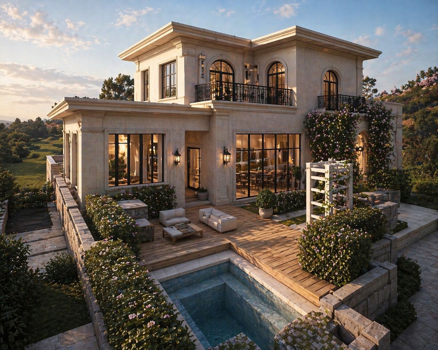 Exterior walkway and pool deck reference, sent 23 April 2026