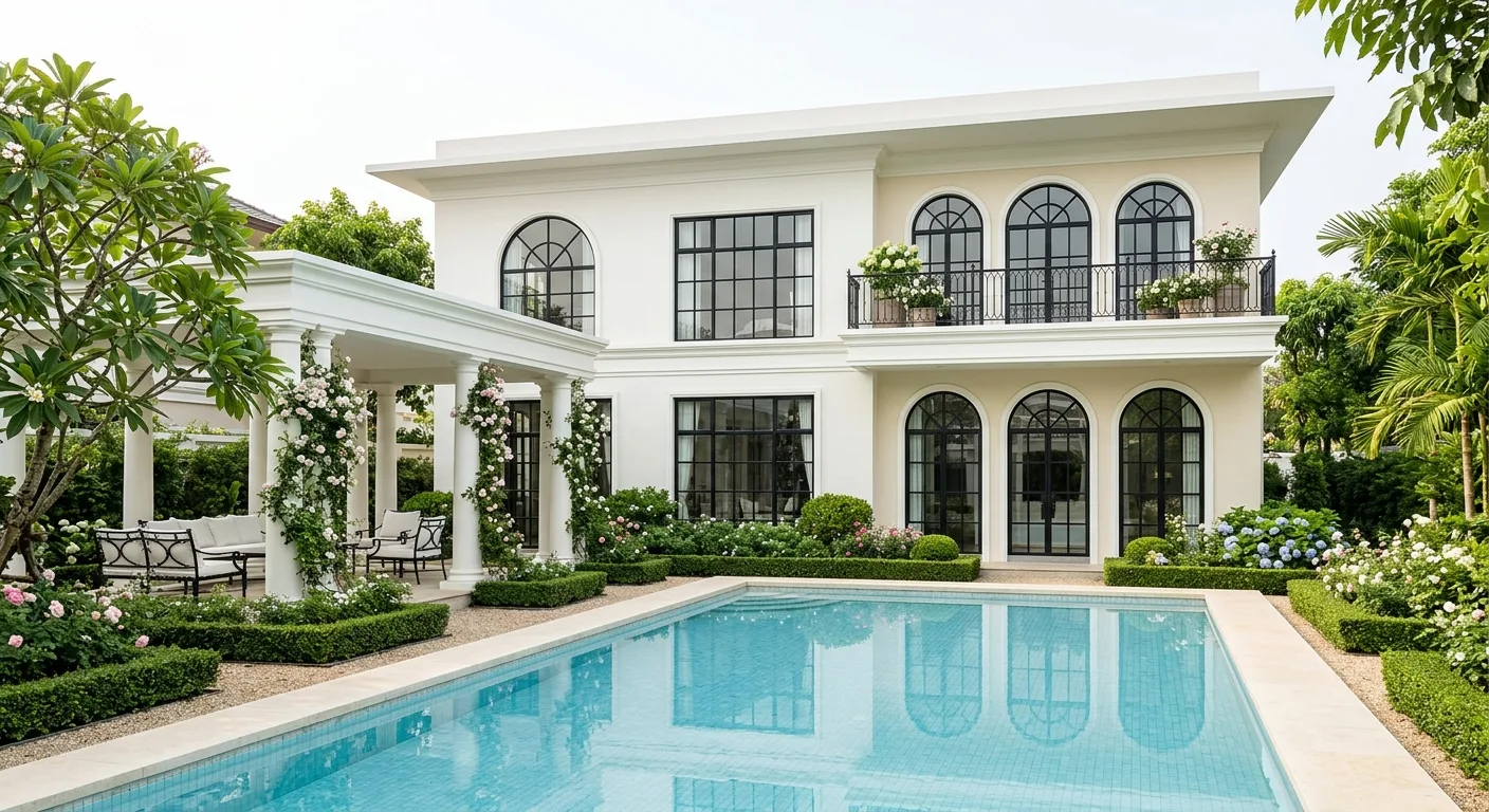 Concept A, Bright White Classical, pool exterior