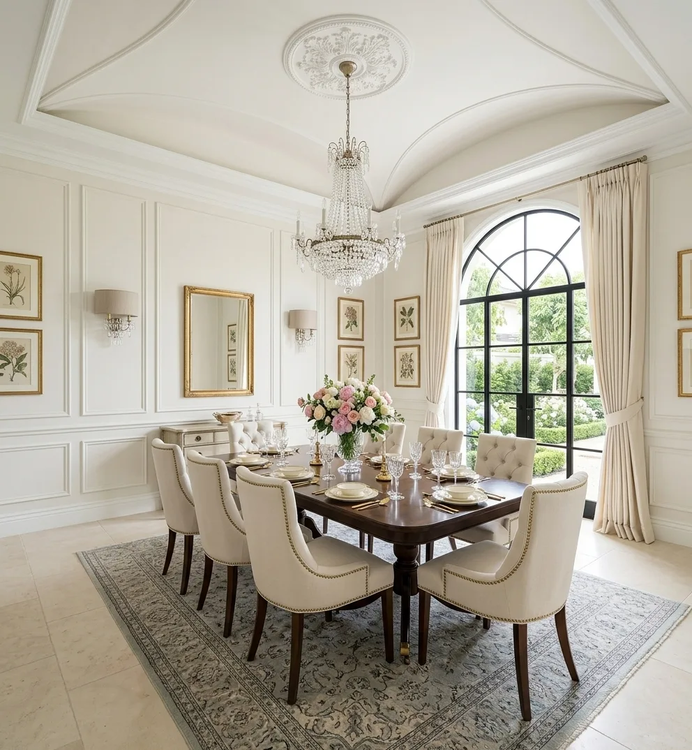 Concept A, Bright White Classical, dining