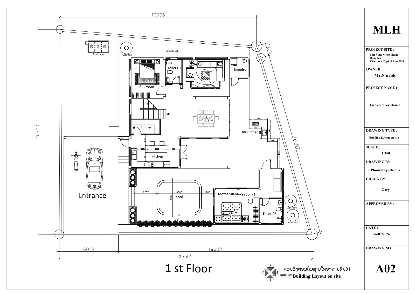 Round 4 final, first-floor building layout on site, sheet A02