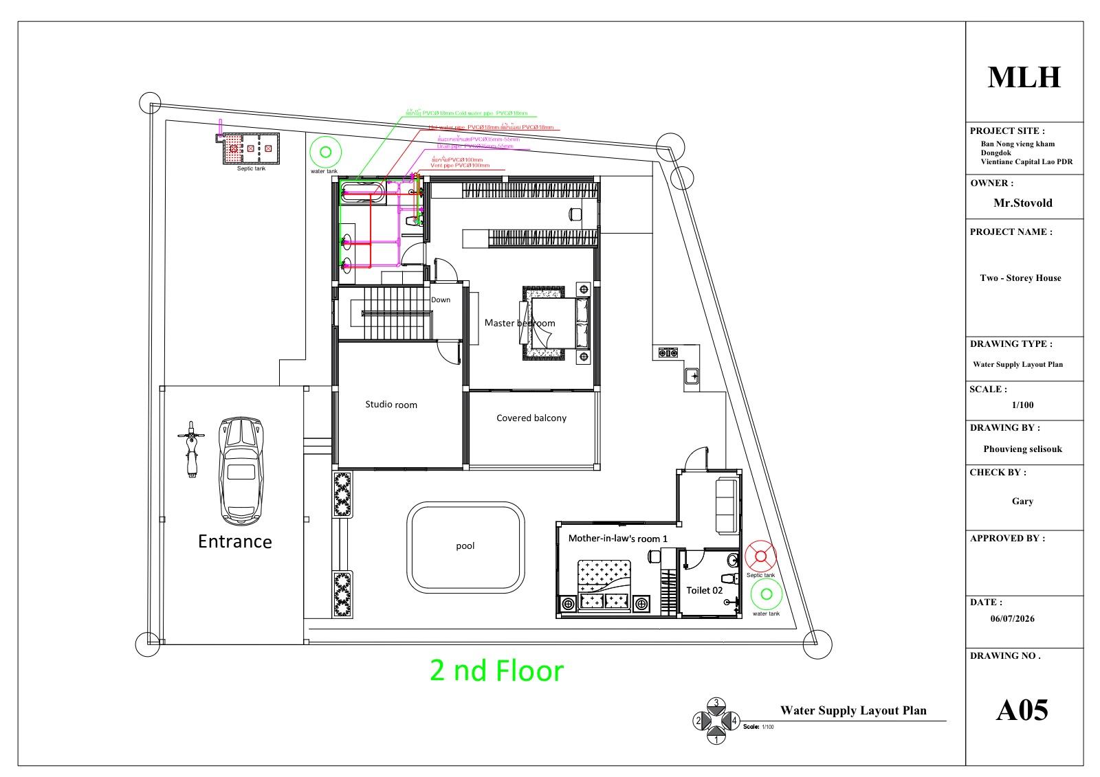 Round 4 final, second-floor water supply plan, sheet A05
