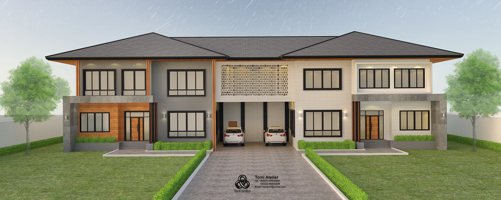 Render — Paul's villa, study